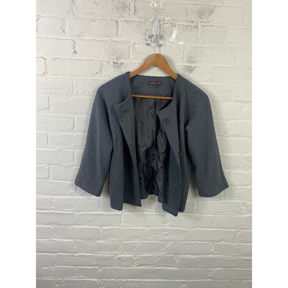 Adrienne Vittadini Women's Open Front Blazer Jacket Charcoal Gray Size S - Picture 1 of 5